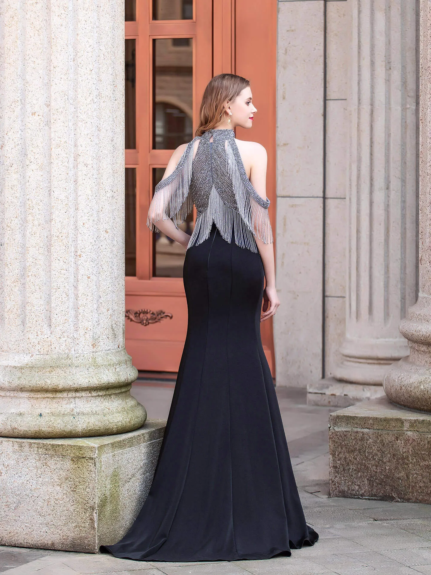 Roycebridal Mermaid Luxurious Fashion Formal Evening Dresses Sleeveless Floor Length