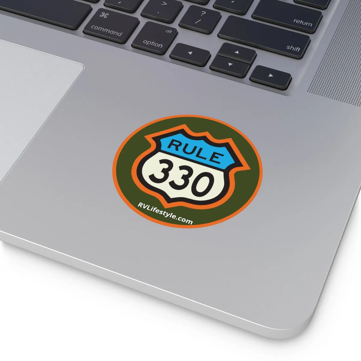 RV Lifestyle 330 Rule Round Vinyl Sticker