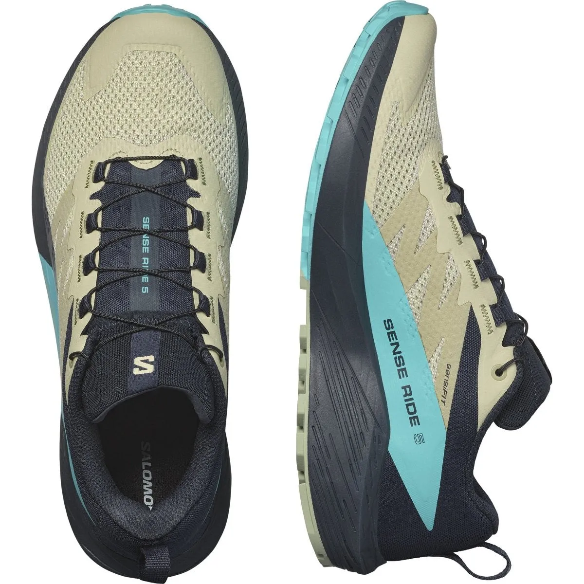 Salomon - Sense Ride 5 - Alfalfa/Carbon/Peacock Blue - Men's