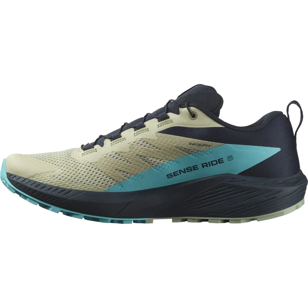 Salomon - Sense Ride 5 - Alfalfa/Carbon/Peacock Blue - Men's