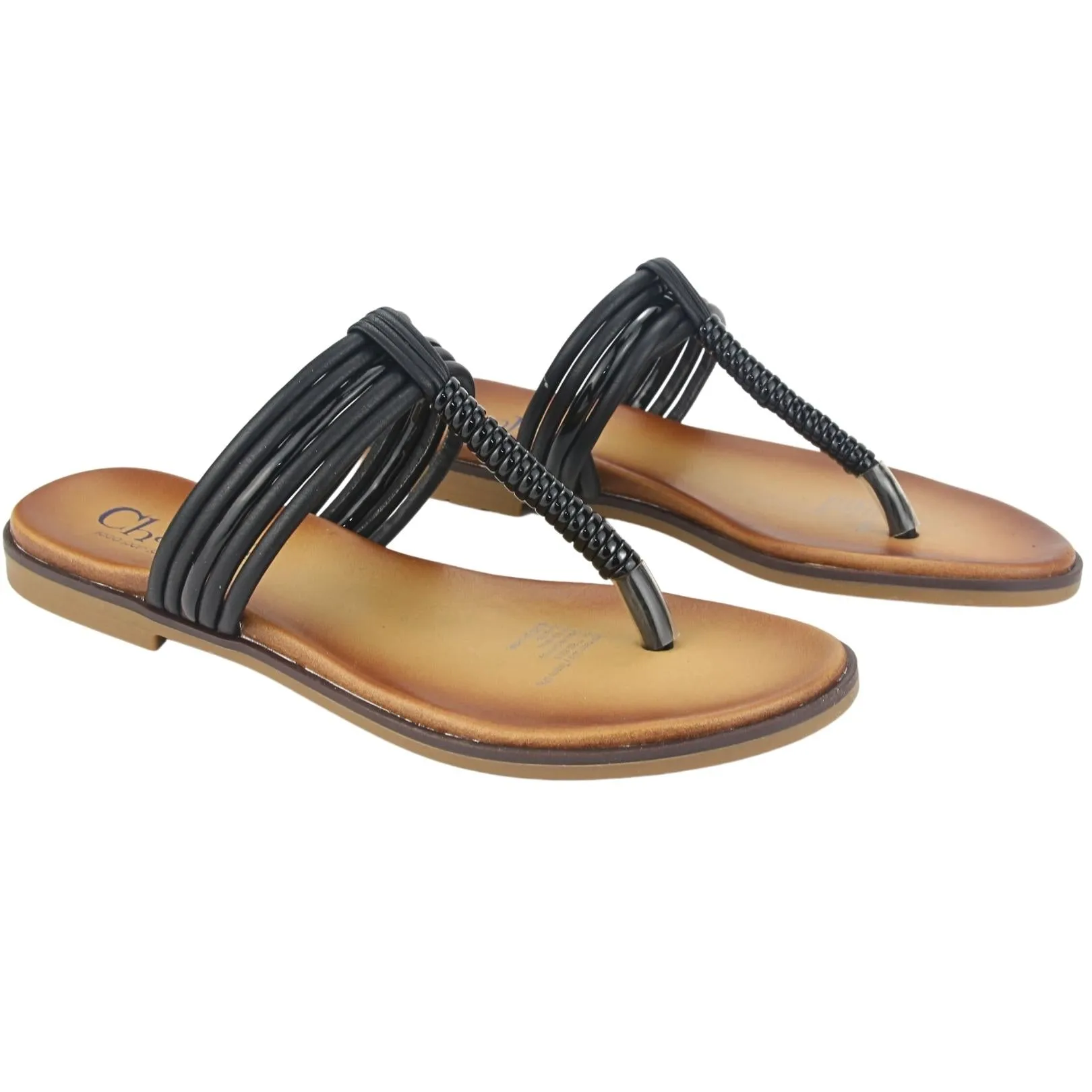 Sandalia Chalada Mujer Greca-60 Negro Casual