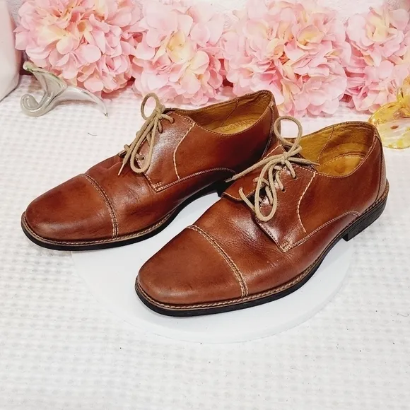 SANDRO Moscoloni Tan Latego Norridge Lea Derby Shoe Size 10