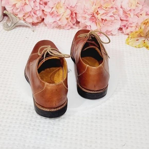 SANDRO Moscoloni Tan Latego Norridge Lea Derby Shoe Size 10