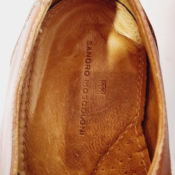 SANDRO Moscoloni Tan Latego Norridge Lea Derby Shoe Size 10