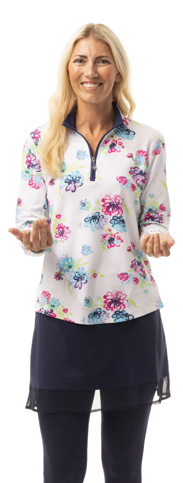 SanSoleil   SolTek  Lux L/S  Print Mock 900621- MUMZIE