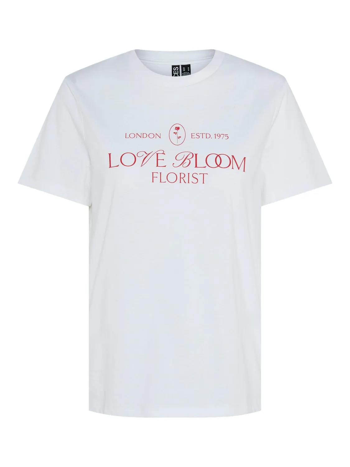 Skylar tee bright white love bloom