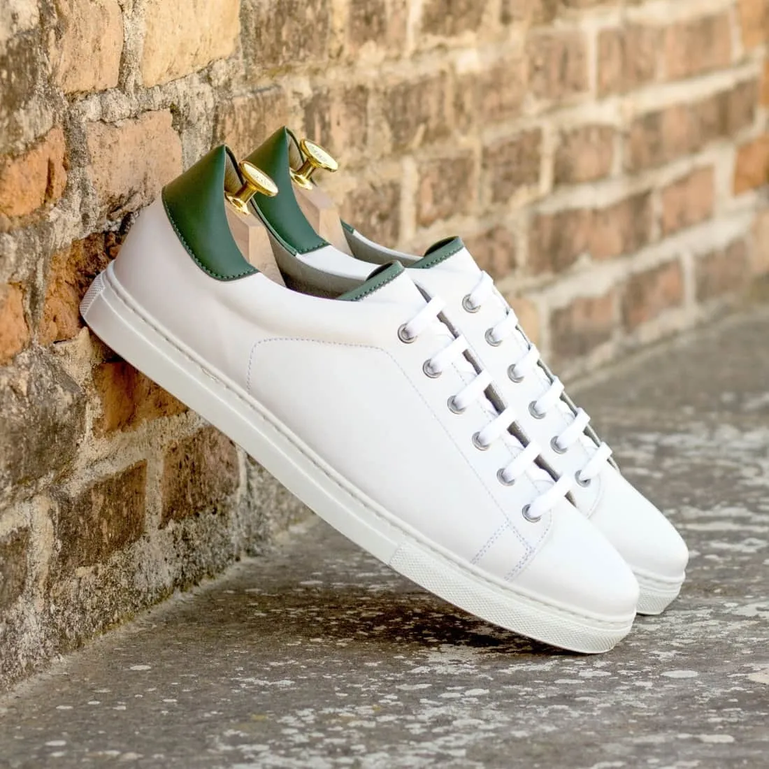Sneakers Jersey en cuir blanc - Semelles Blanches