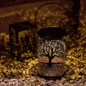 Solar LED Tree of Life Waterproof Hanging Lantern