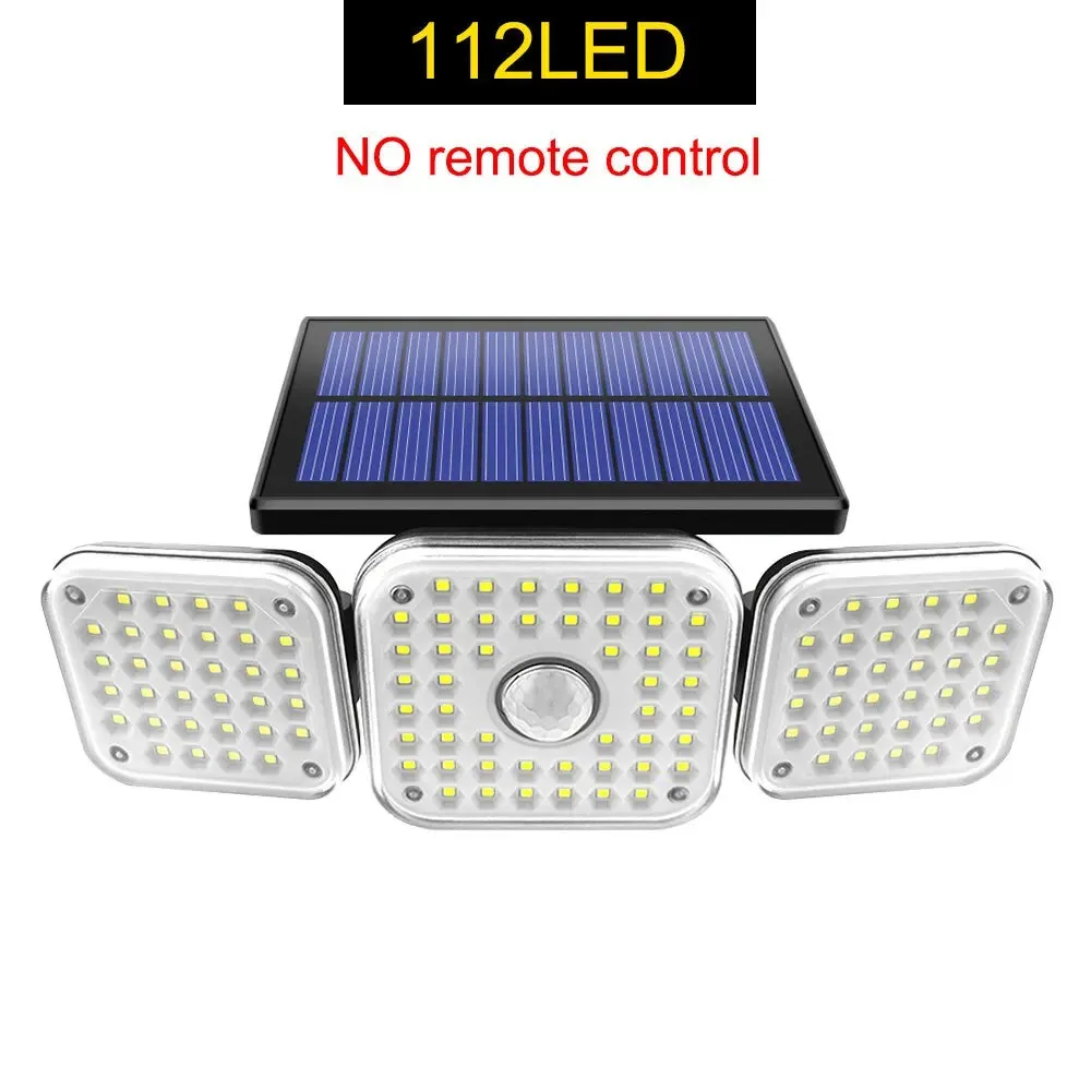 Solar Outdoor Light LED Solar Security Flood Lighting with 3 Modes Adjustable Lighting Head for Garage Garden Yard with Motion Sensor Remote Control Option