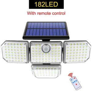 Solar Outdoor Light LED Solar Security Flood Lighting with 3 Modes Adjustable Lighting Head for Garage Garden Yard with Motion Sensor Remote Control Option