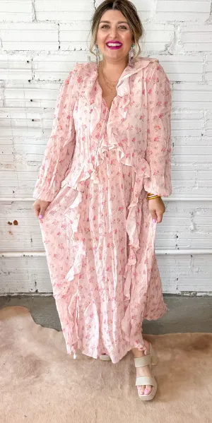 {Spell} Fleur Gown Pink Champagne Maxi Dress