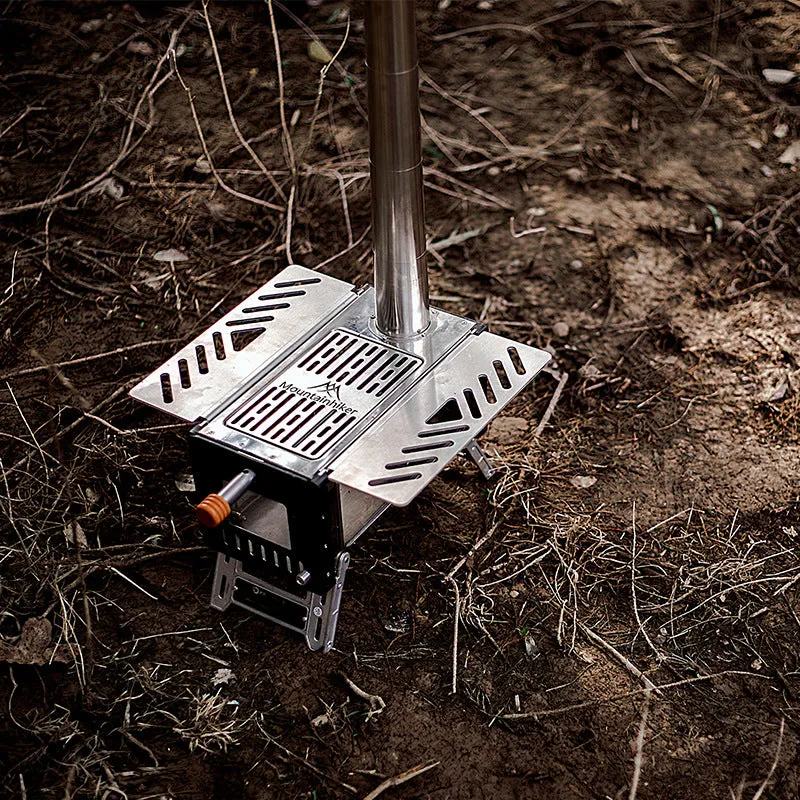 Stainless Steel Wood Stove For Camping Tent Heater Outdoor Mountaineering Survival