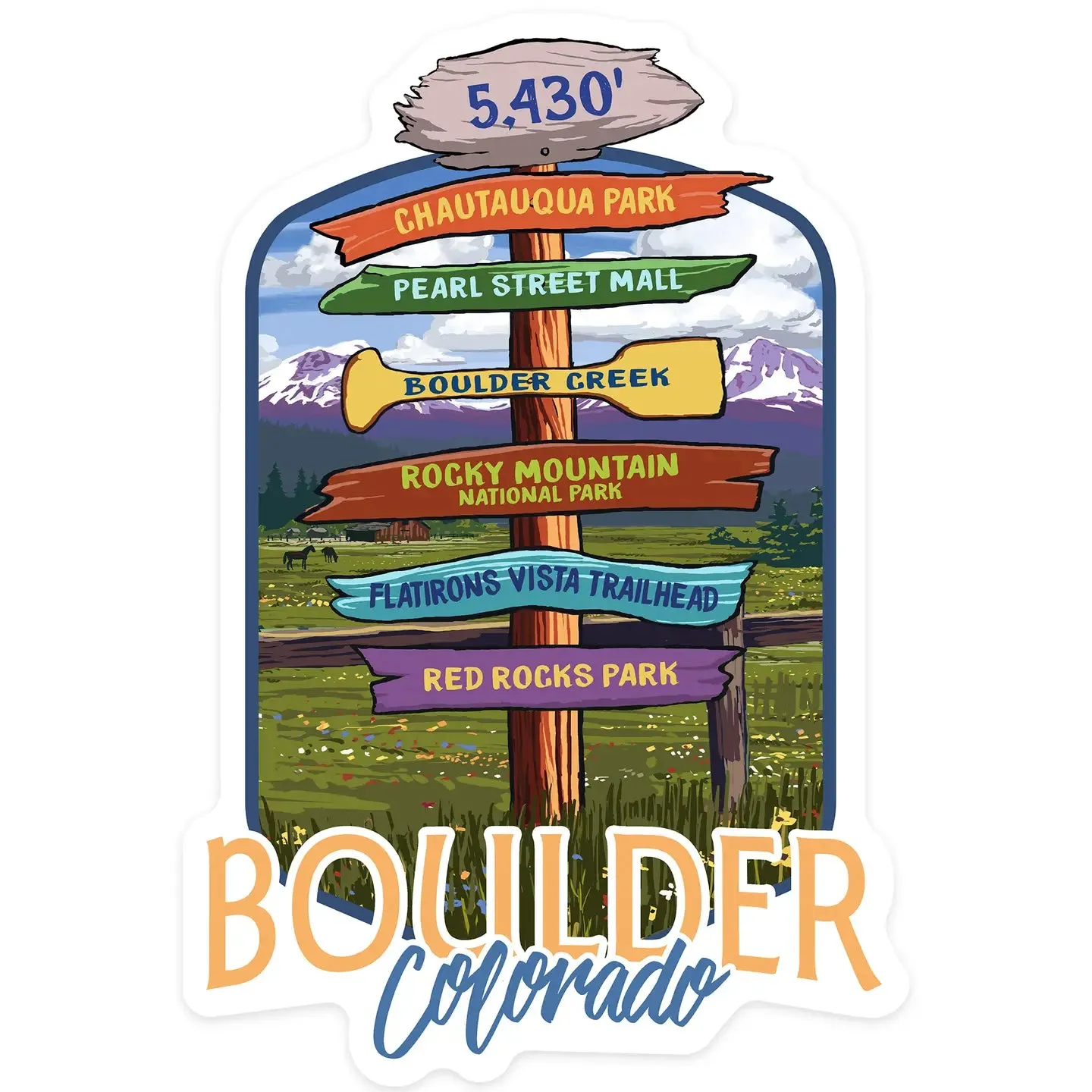 Sticker Boulder, Colorado, Signpost Destinations