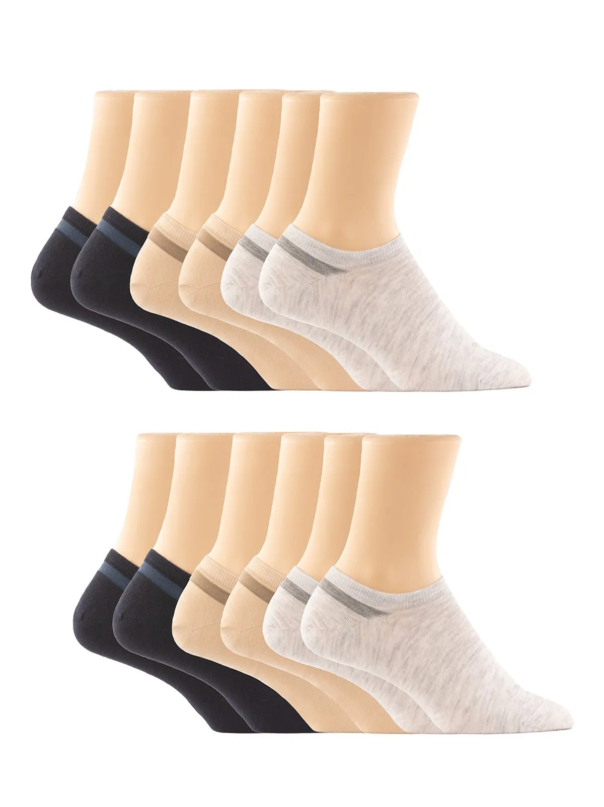 Super No-Show Socks W/ Heel Control 6-Pack