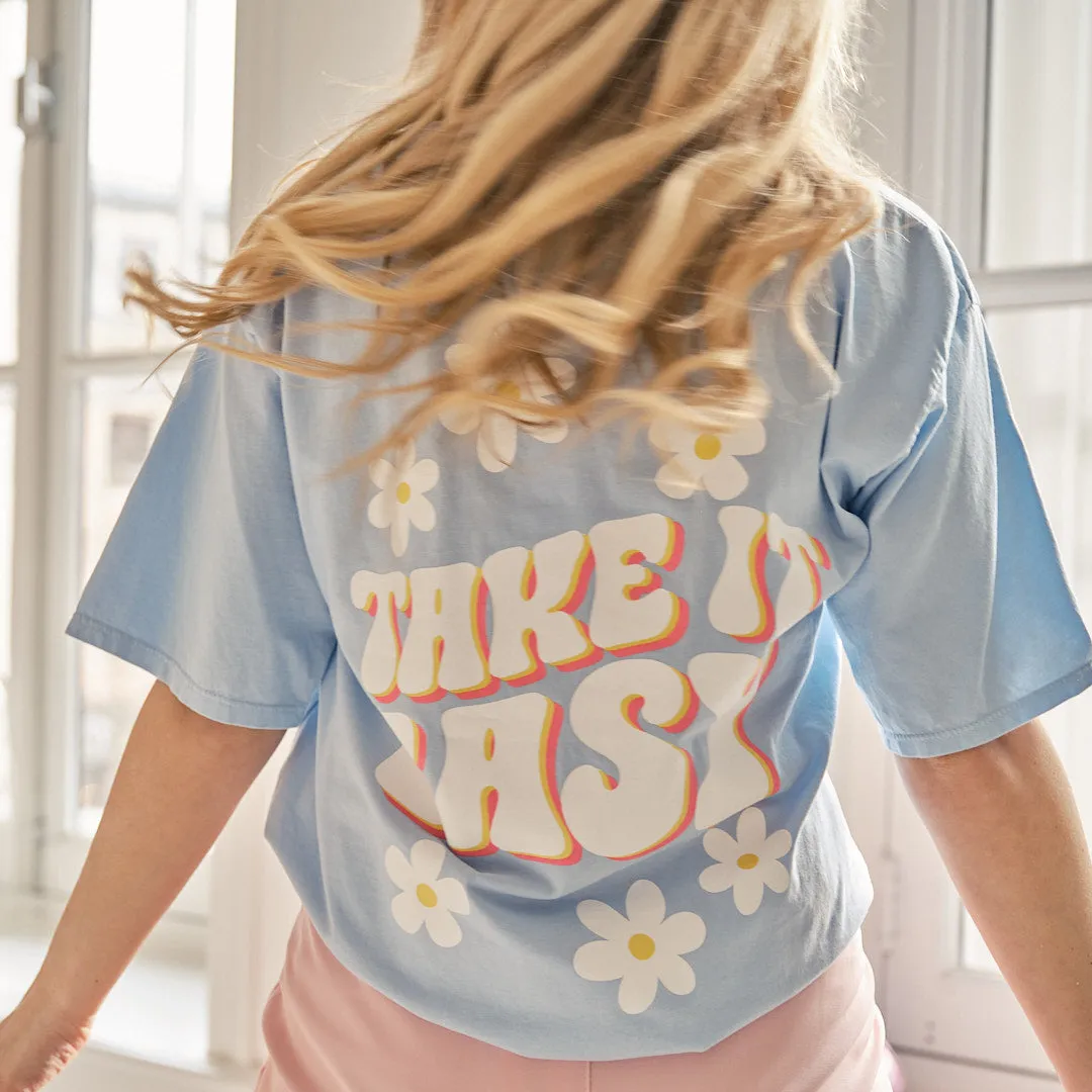 Take it easy tee blauw