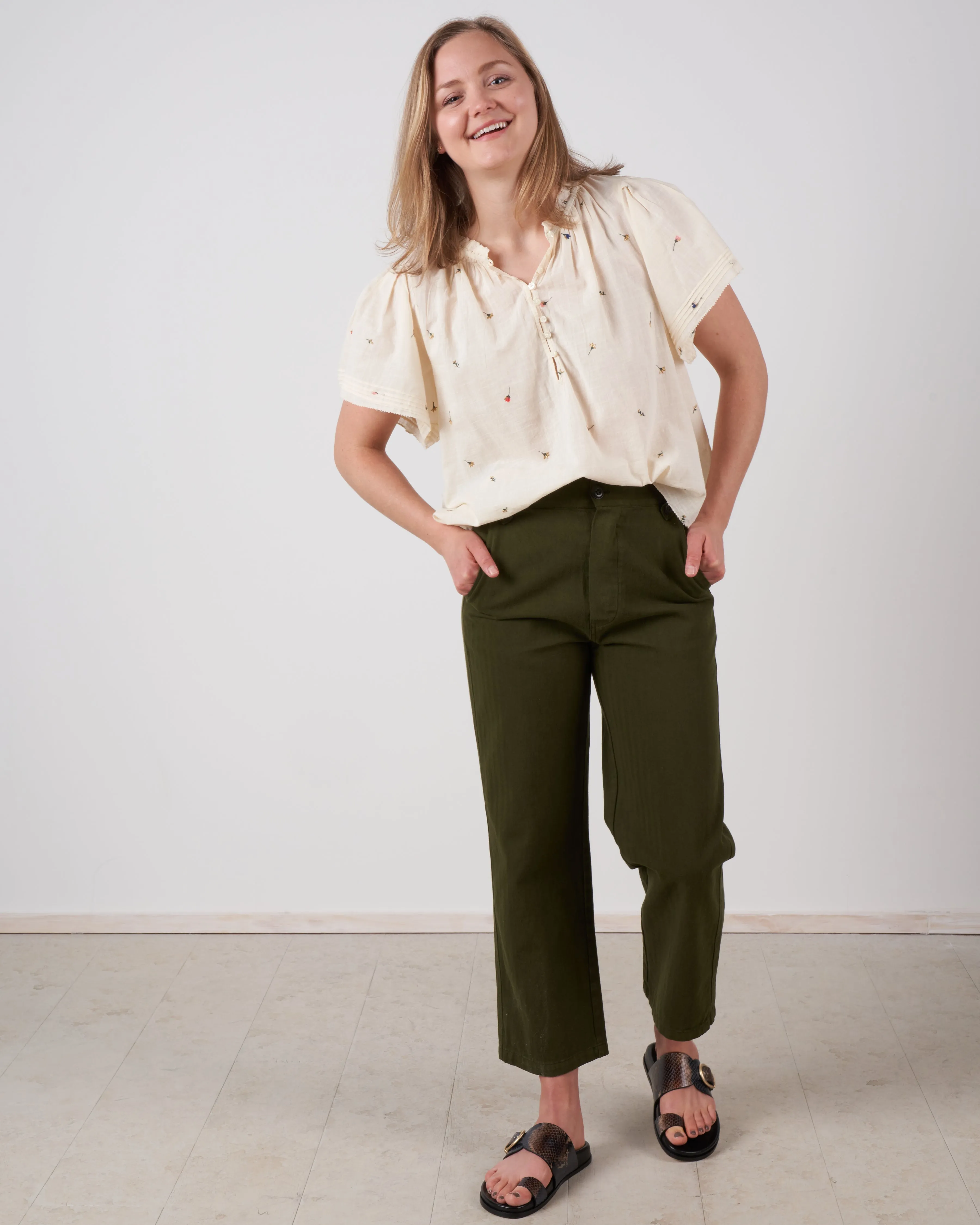 the flutter sleeve chime top - cream