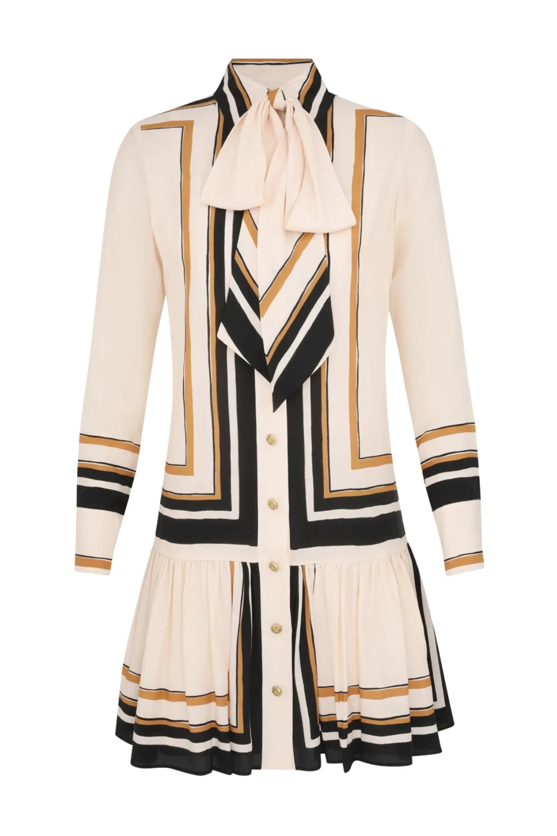 Tie Neck Mini Dress | Stripe