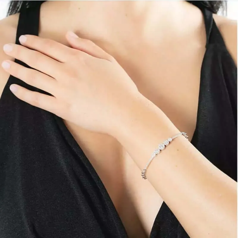Unique Tennis Bracelet in Silver