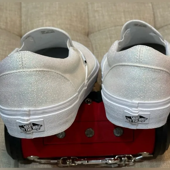 Vans Classic Slip-On Glitter White Men’s 13/Women’s 14.5 NWOB - Hard to Find!
