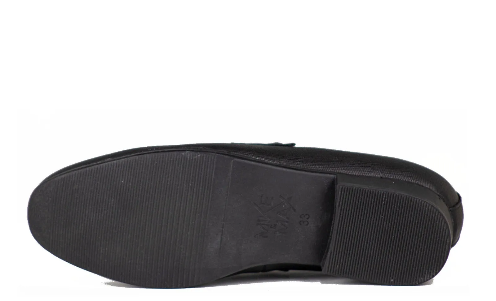 Venettini Boys Dress Black Shoes Chase3 Gambino Leather Sliver Chain
