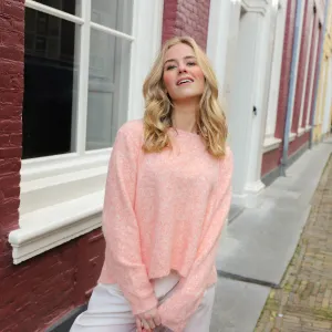 Vest met streep strik peach