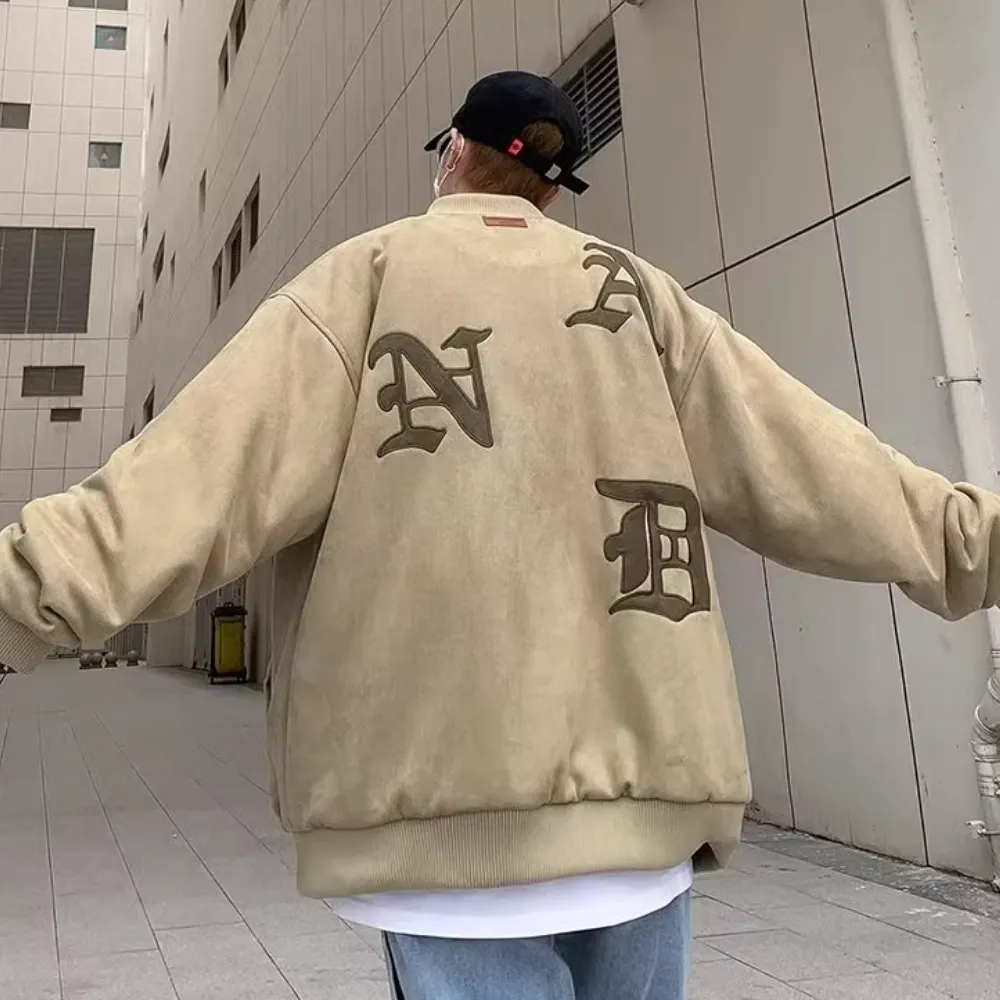 Vintage Patch Embroidered Suede Jacket