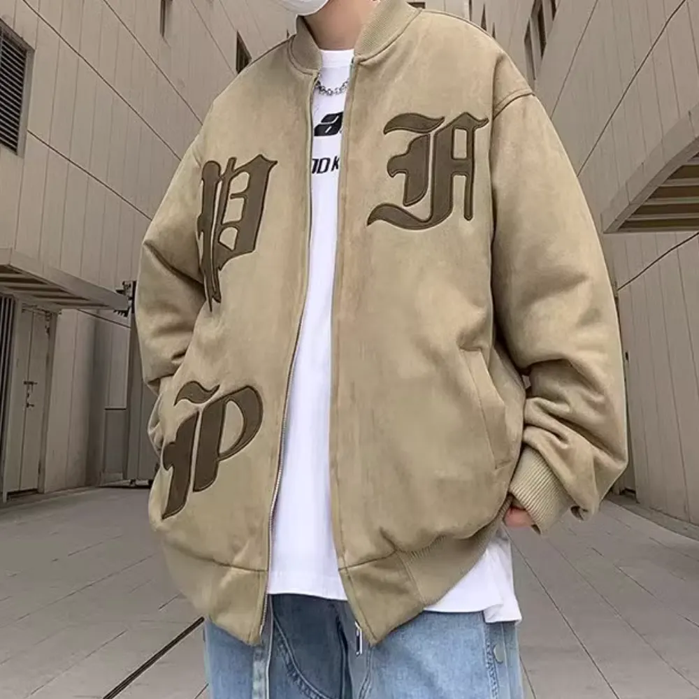 Vintage Patch Embroidered Suede Jacket