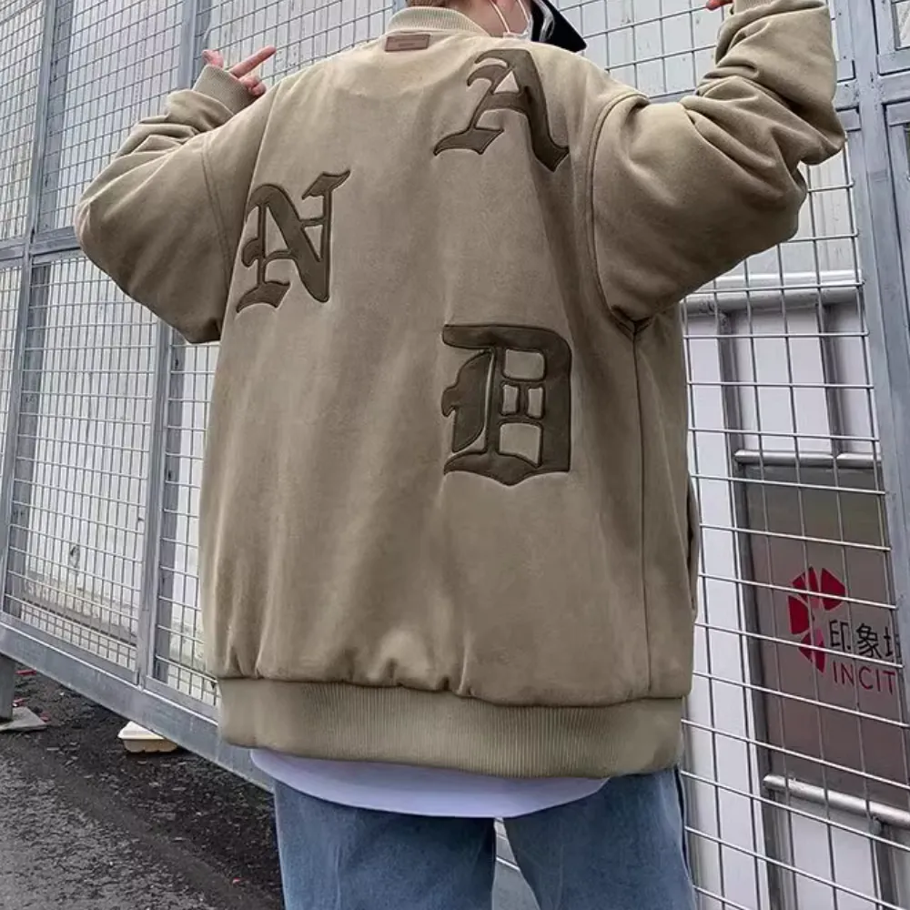 Vintage Patch Embroidered Suede Jacket