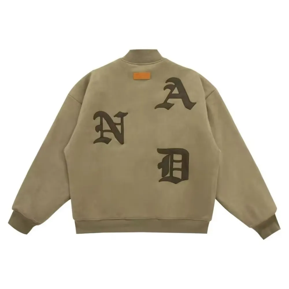 Vintage Patch Embroidered Suede Jacket