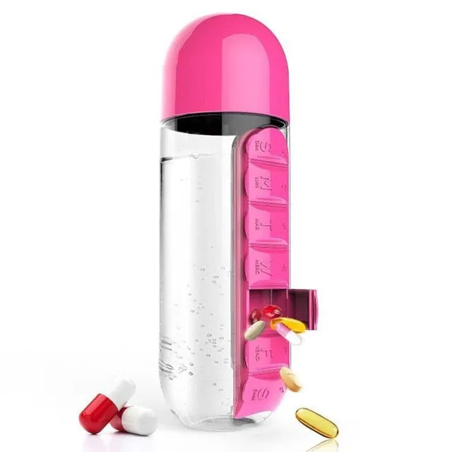 Water Bottle With Built-in Pill Organizer