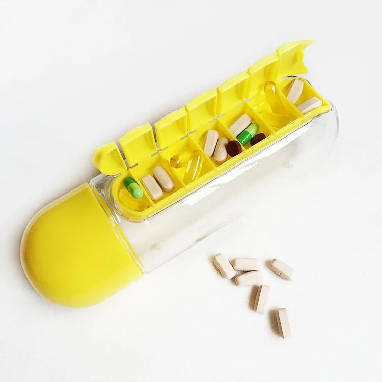 Water Bottle With Built-in Pill Organizer