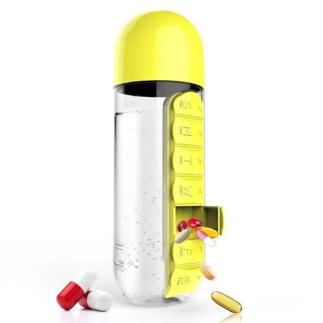 Water Bottle With Built-in Pill Organizer