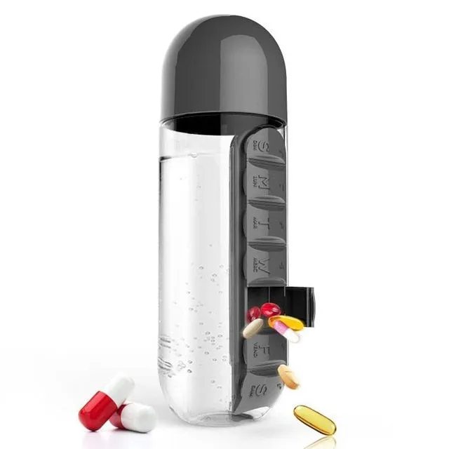 Water Bottle With Built-in Pill Organizer