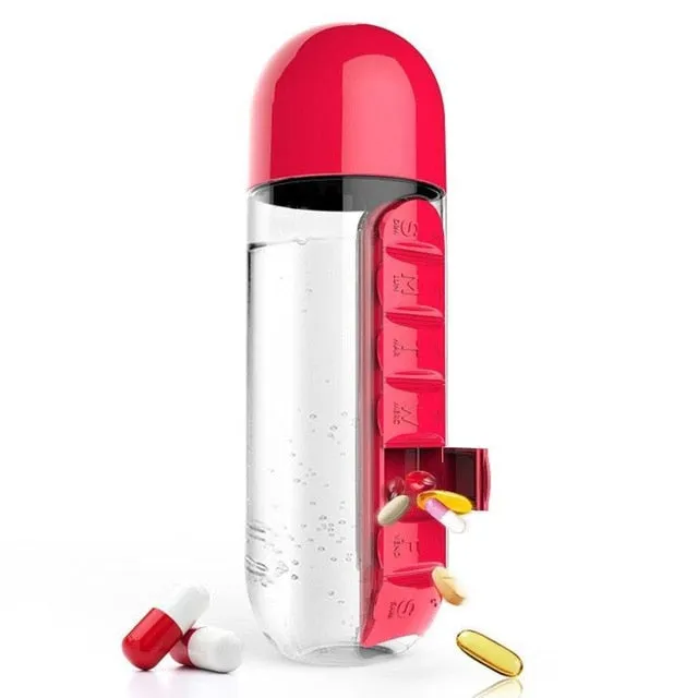 Water Bottle With Built-in Pill Organizer