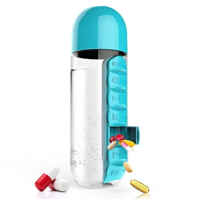 Water Bottle With Built-in Pill Organizer
