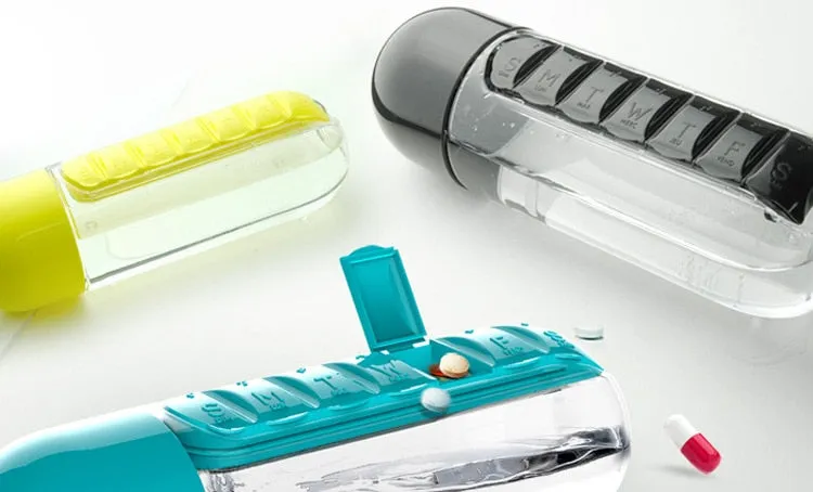 Water Bottle With Built-in Pill Organizer