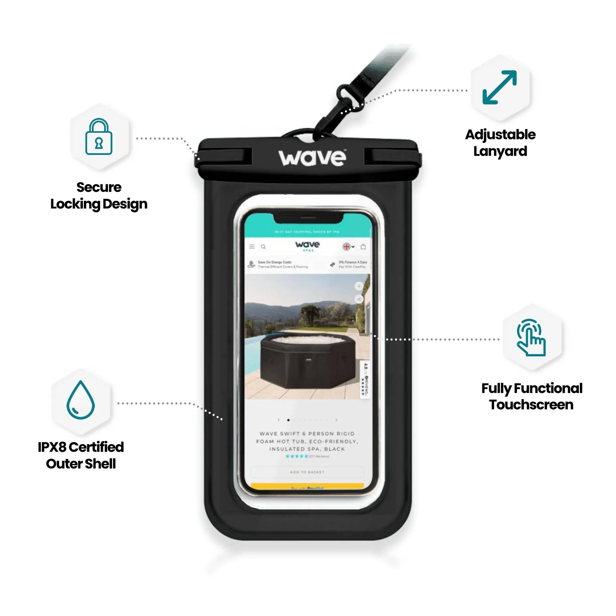 Waterproof Phone Cover | Black