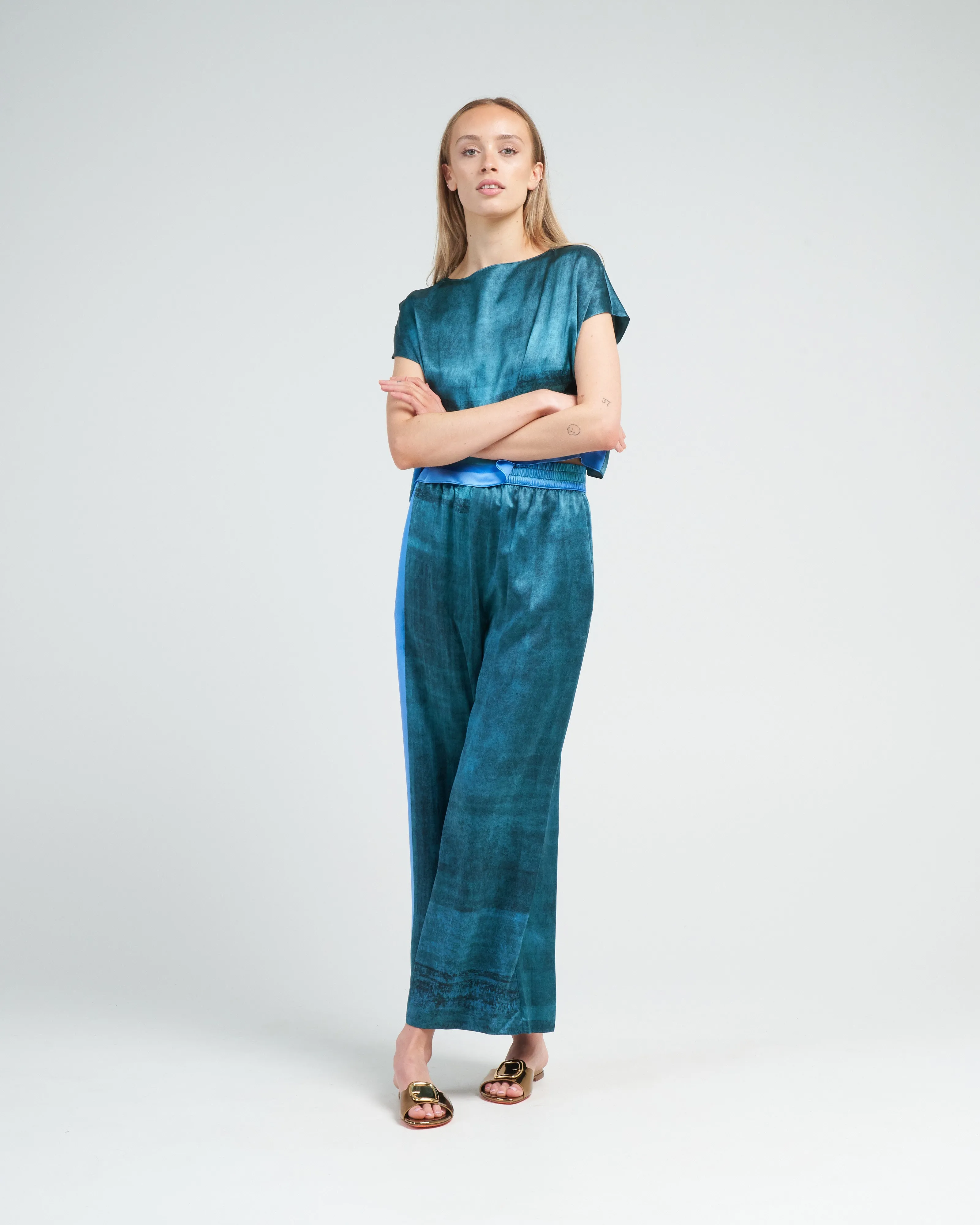 wide leg pant - glacier