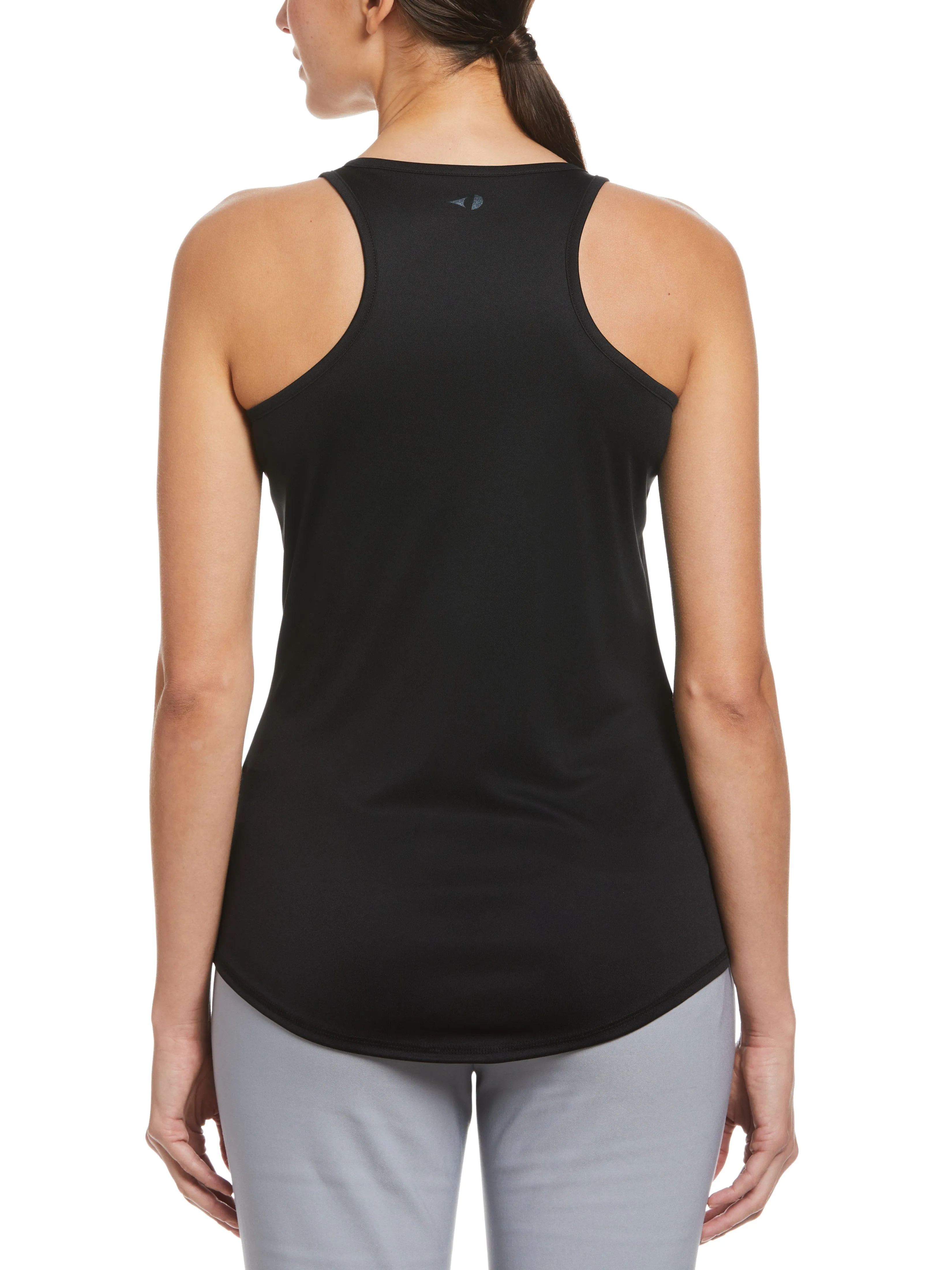 Women's Essential Solid Tennis Tank with Mesh Front Panel
