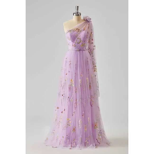 Womens Flower Embroidery Tulle Prom Dress Formal Evening Party Gowns