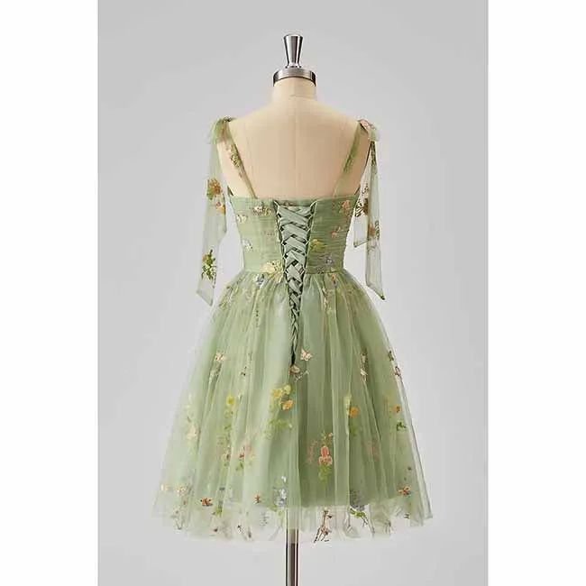 Womens Flower Embroidery Tulle Prom Dress Formal Evening Party Gowns