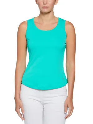 Women's Solid Keyhole Tennis Tank Top