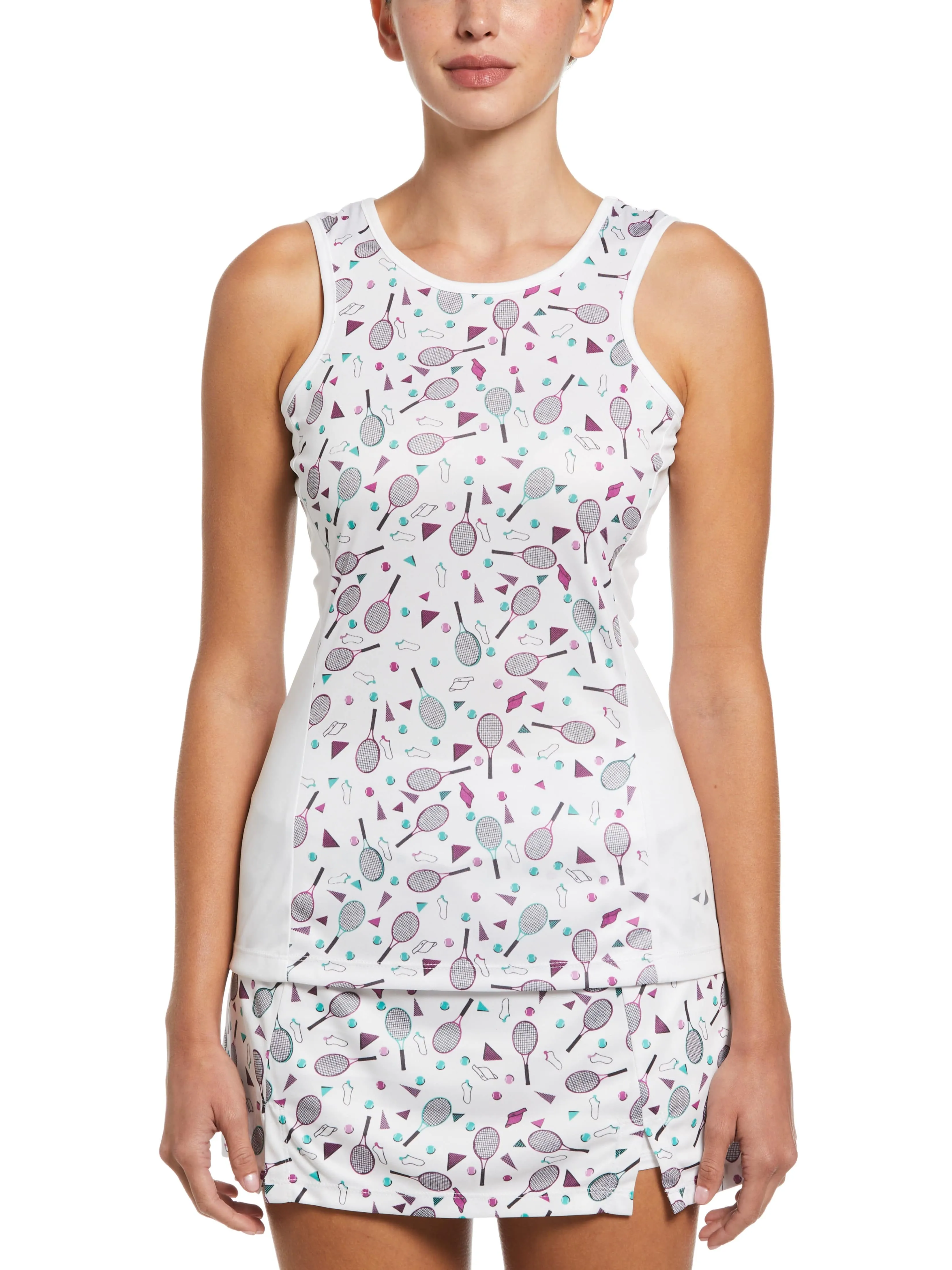 Women's Tennis Conversational Print Racerback Tennis Tank Top