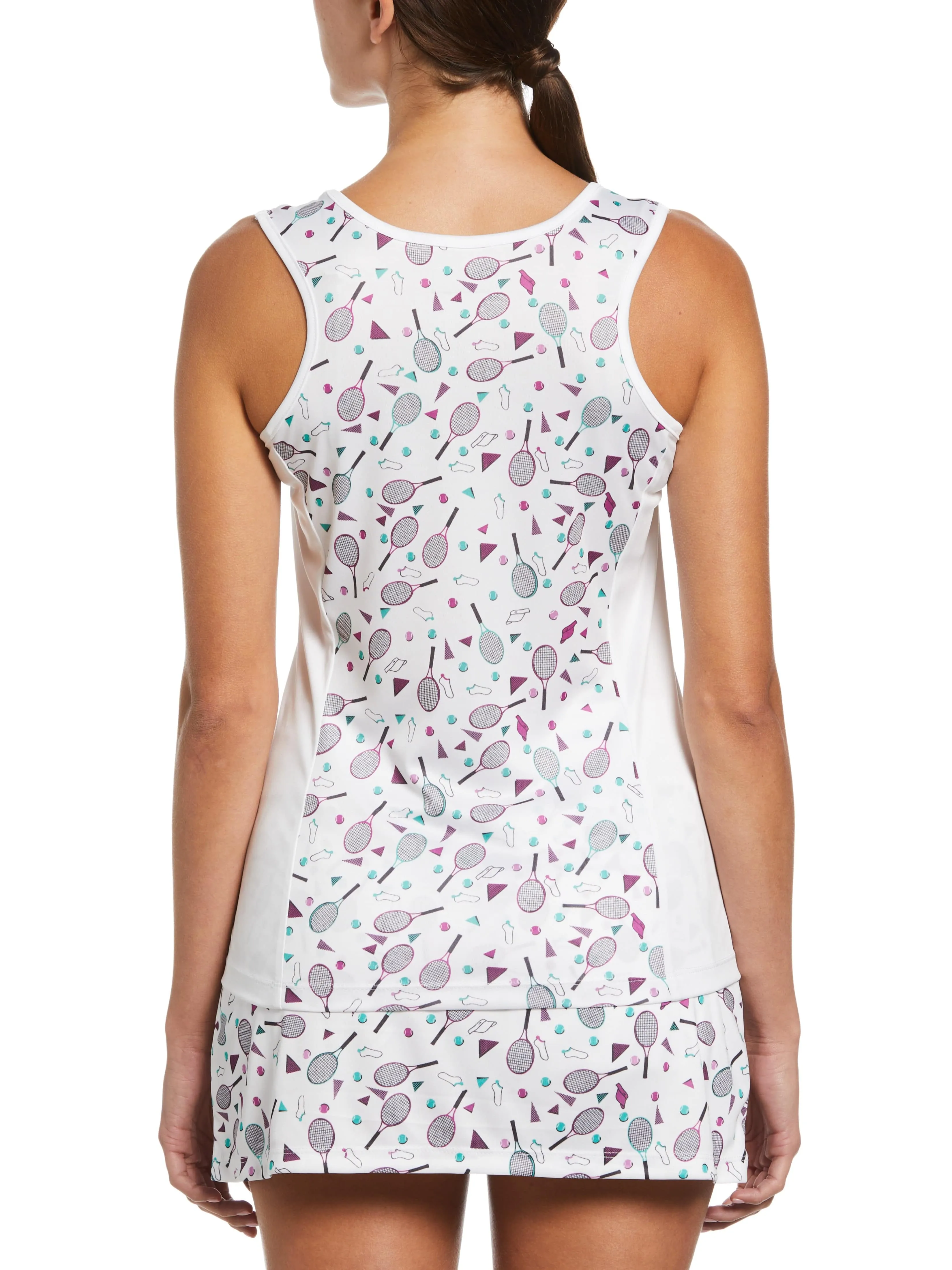 Women's Tennis Conversational Print Racerback Tennis Tank Top