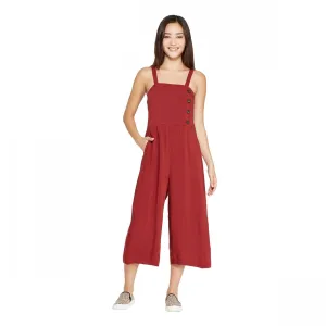 Xhilaration Women's Sleeveless Side Button Cropped Jumpsuit
